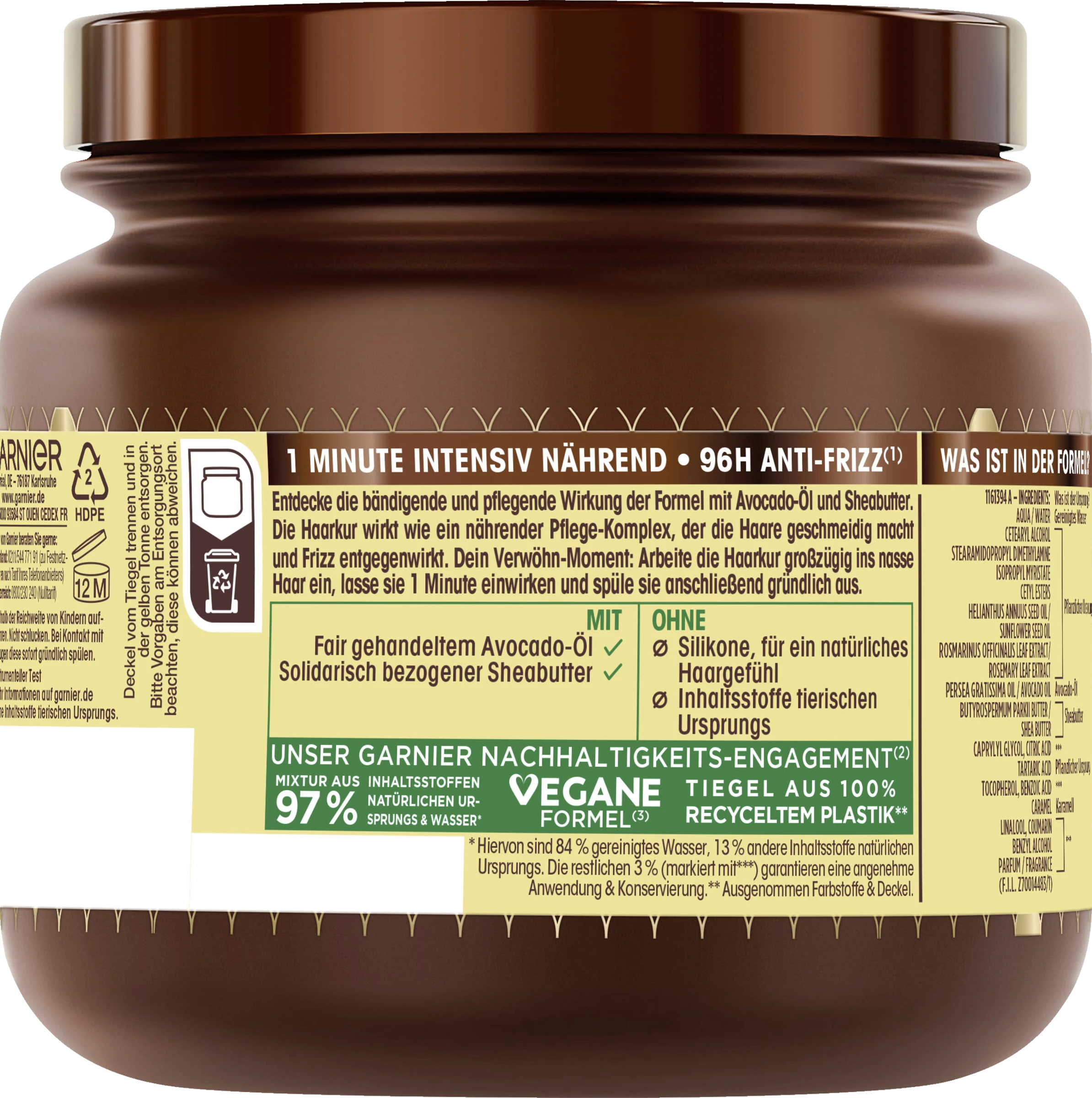 Garnier Wahre Schätze 1-Minute Haarkur Avocado-Öl & Sheabutter 2 Garnier Wahre Schätze 1-Minute Haarkur Avocado-Öl & Sheabutter – Bild 2