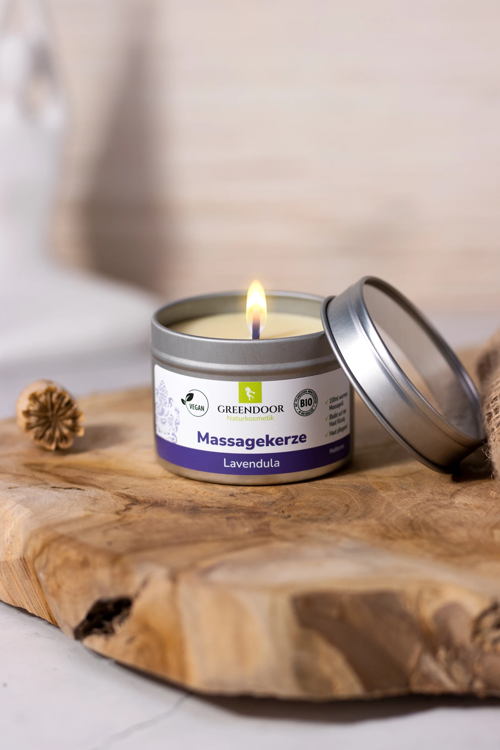 GREENDOOR Massagekerze Lavendula 2 GREENDOOR Massagekerze Lavendula – Bild 2