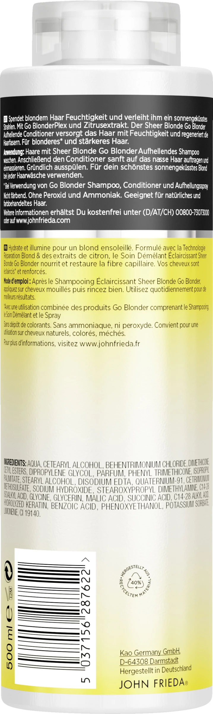 JOHN FRIEDA Go Blonder Aufhellender Conditioner 2 JOHN FRIEDA Go Blonder Aufhellender Conditioner – Bild 2