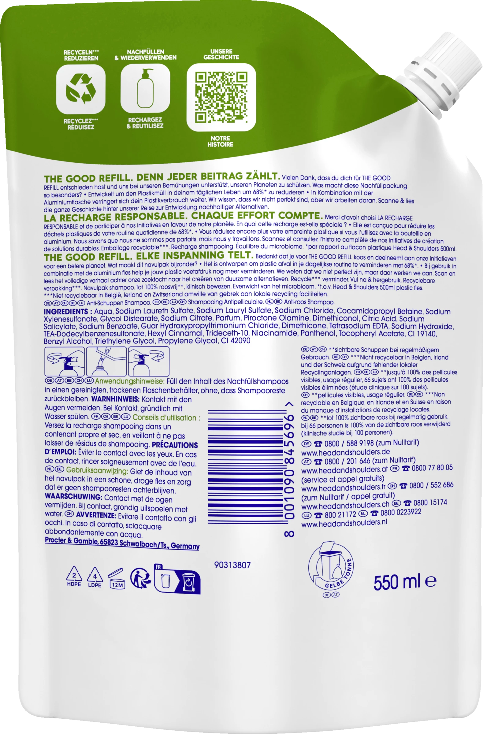 Head & Shoulders Haarshampoo Apple Fresh Nachfüllpack 2 Head & Shoulders Haarshampoo Apple Fresh Nachfüllpack – Bild 2