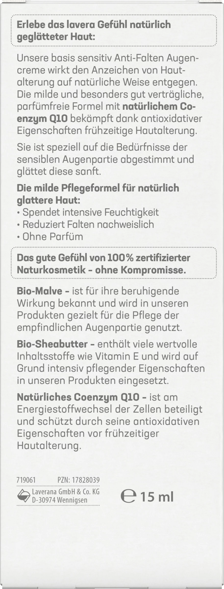 Lavera Basis Intensiv Anti-Falten Augencreme 3 Lavera Basis Intensiv Anti-Falten Augencreme – Bild 3