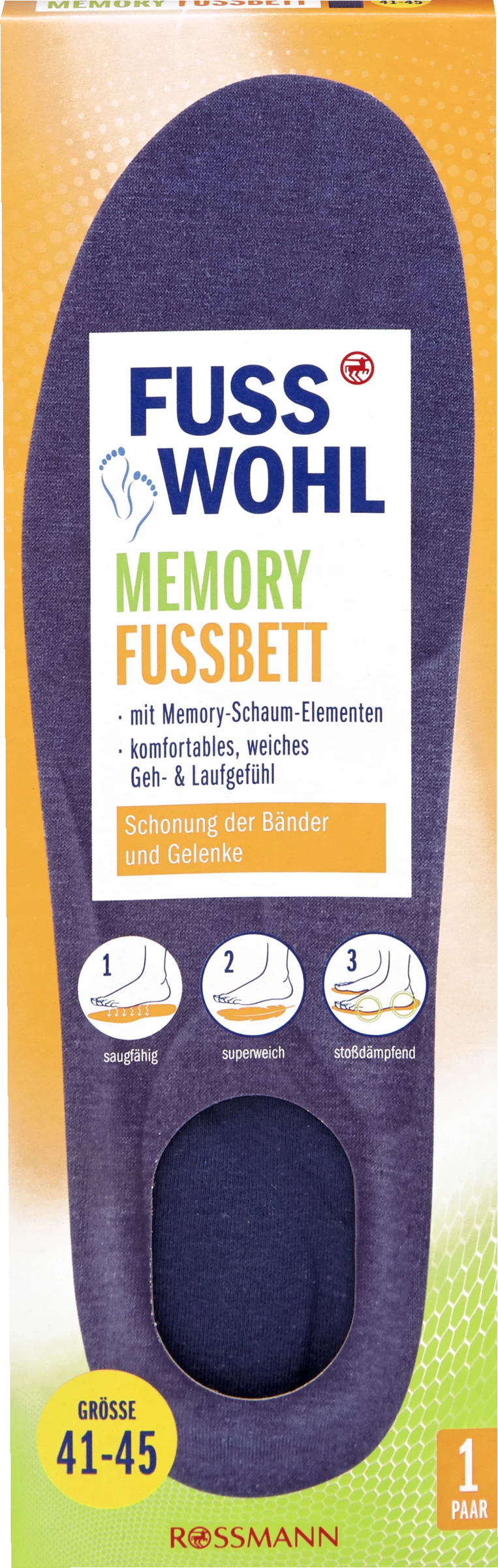 FUSSWOHL Memory Fussbett Größe 41-45 1 FUSSWOHL Memory Fussbett Größe 41-45