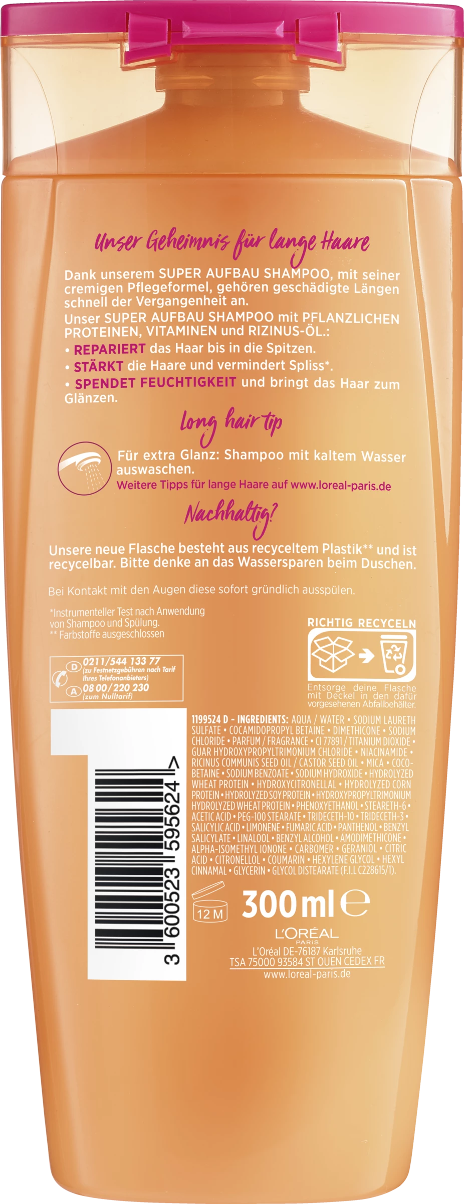 L’Oréal Paris Elvital Dream Length Super Aufbau Shampoo 300ml 2 L’Oréal Paris Elvital Dream Length Super Aufbau Shampoo 300ml – Bild 2