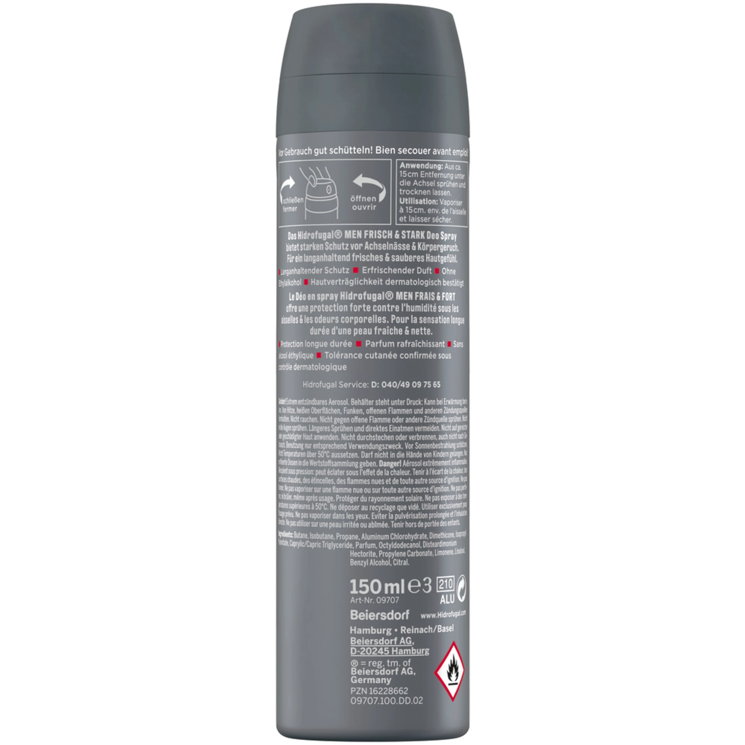 Hidrofugal MEN Frisch & Stark Anti-Transpirant Spray 2 Hidrofugal MEN Frisch & Stark Anti-Transpirant Spray – Bild 2