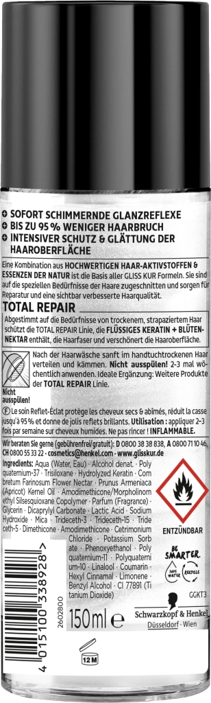 Schwarzkopf Gliss Kur Total Repair Reflex-Glanz-Kur 2 Schwarzkopf Gliss Kur Total Repair Reflex-Glanz-Kur – Bild 2