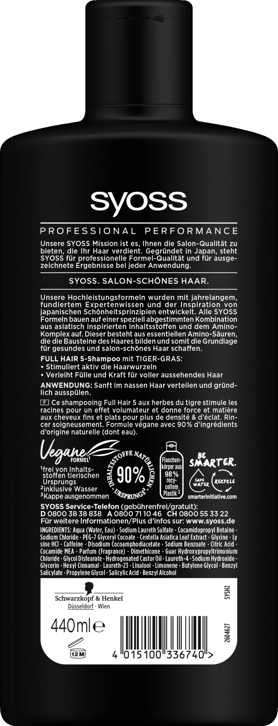 Syoss Professional Performance Full Hair 5 Shampoo 2 Syoss Professional Performance Full Hair 5 Shampoo – Bild 2