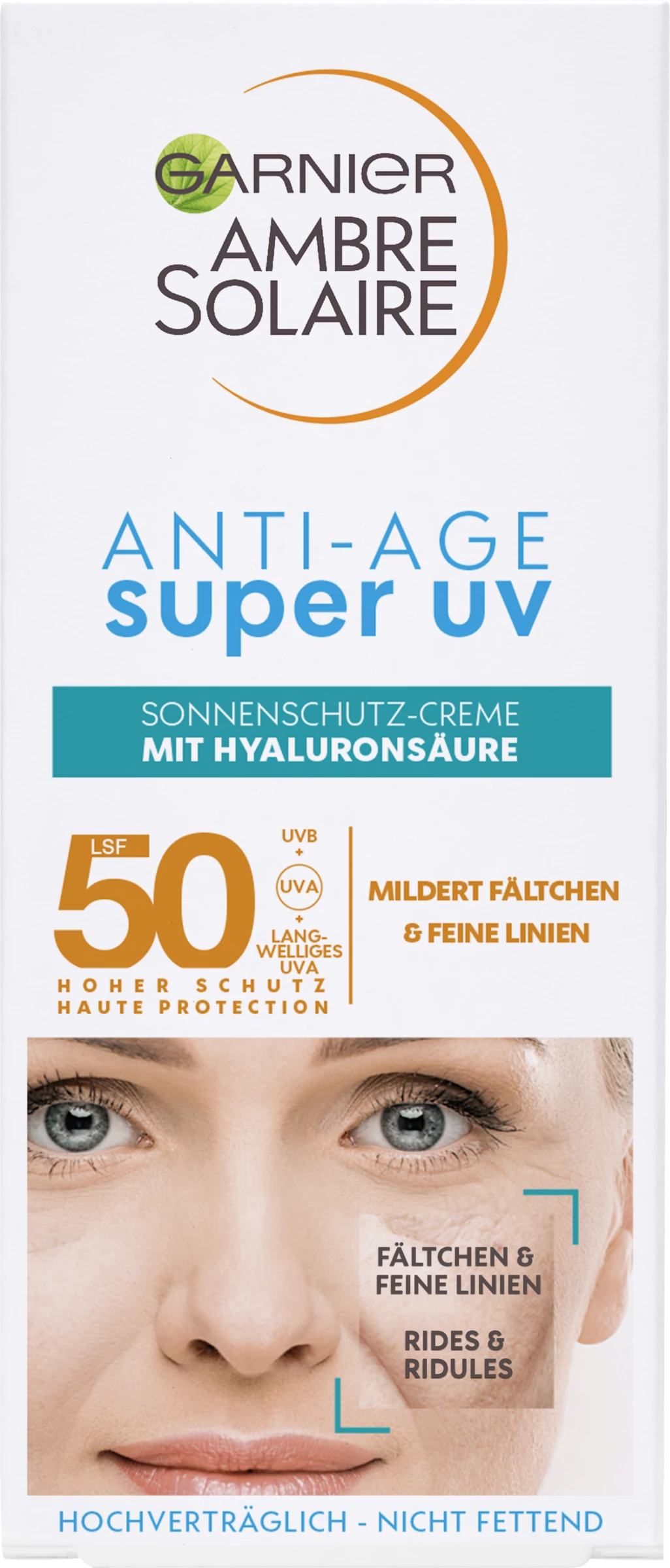 Garnier Ambre Solaire Anti-Age Super UV Sonnenschutz-Creme LSF 50 1 Garnier Ambre Solaire Anti-Age Super UV Sonnenschutz-Creme LSF 50