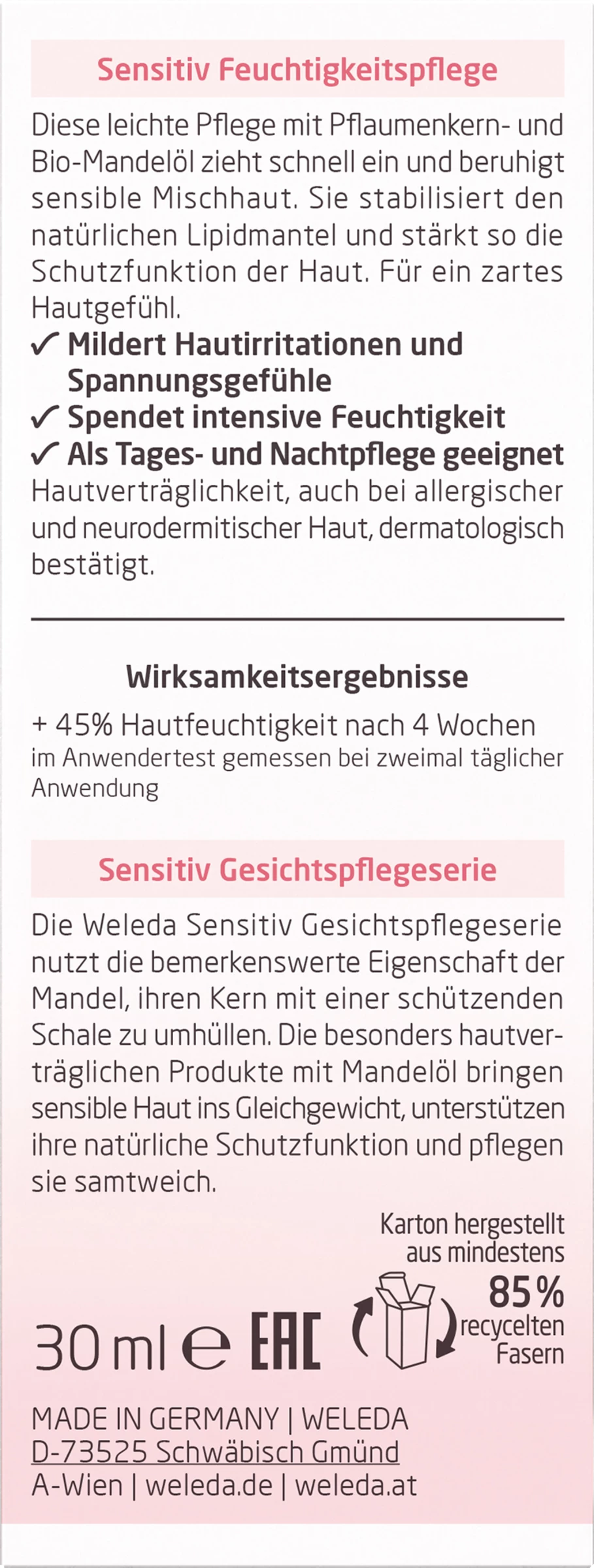 Weleda Mandel Sensitiv Feuchtigkeitspflege 2 Weleda Mandel Sensitiv Feuchtigkeitspflege – Bild 2