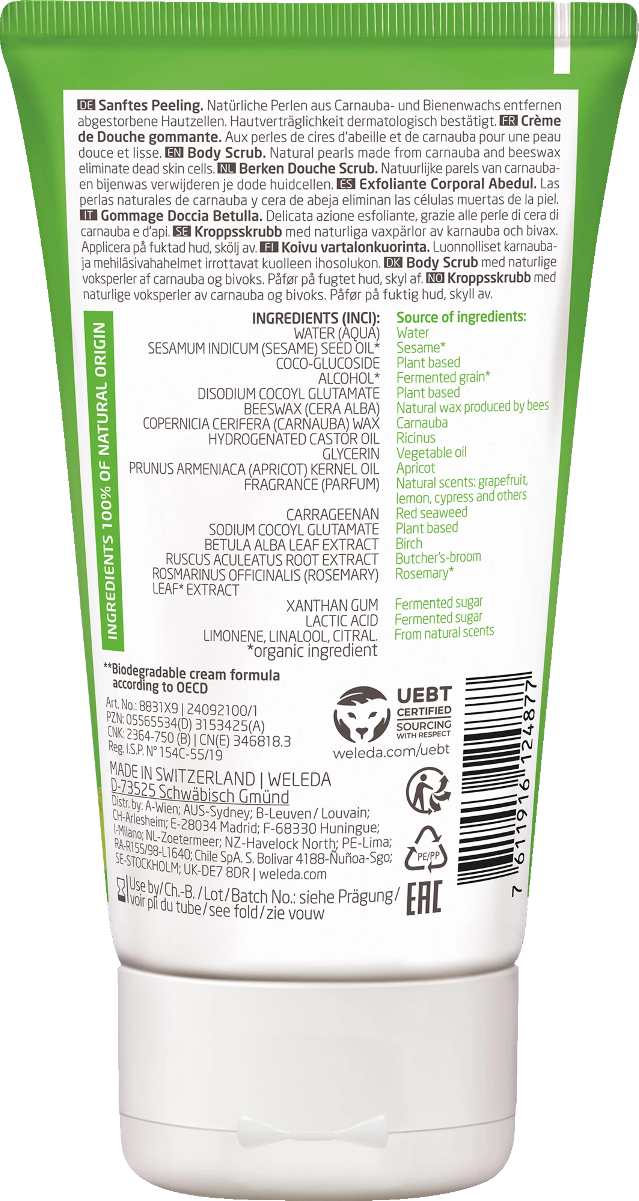 Weleda Pearl Scrub Dusch-Peeling Birke 2 Weleda Pearl Scrub Dusch-Peeling Birke – Bild 2