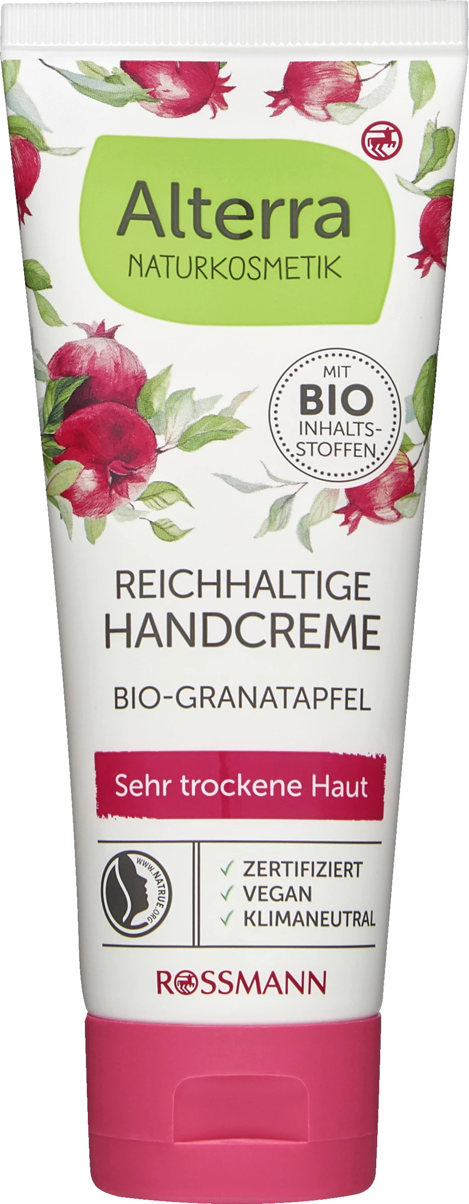 Alterra NATURKOSMETIK Reichhaltige Handcreme Bio-Granatapfel 1 Alterra NATURKOSMETIK Reichhaltige Handcreme Bio-Granatapfel
