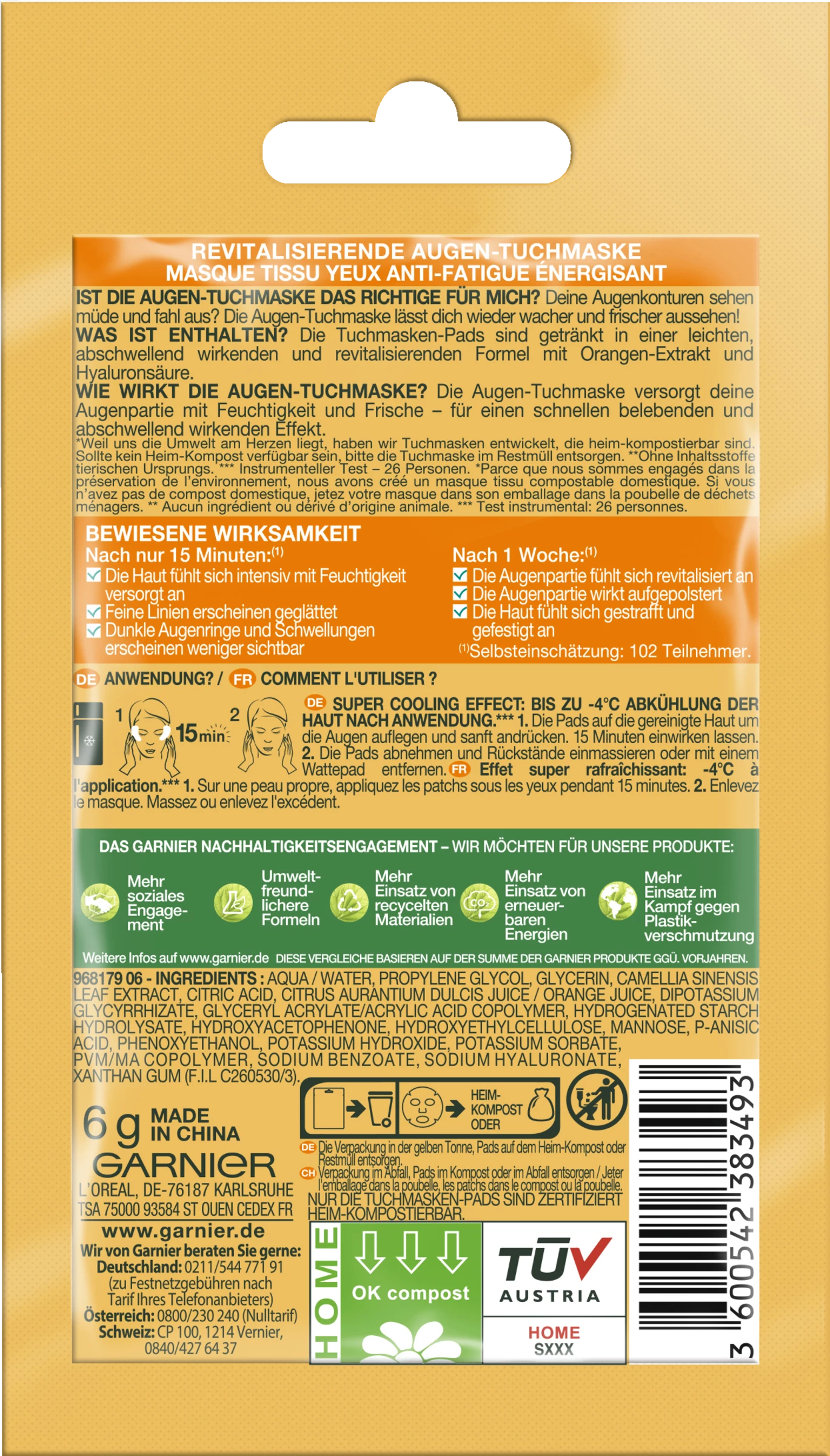 Garnier SkinActive Hydra Bomb Augen-Tuchmaske 2 Garnier SkinActive Hydra Bomb Augen-Tuchmaske – Bild 2