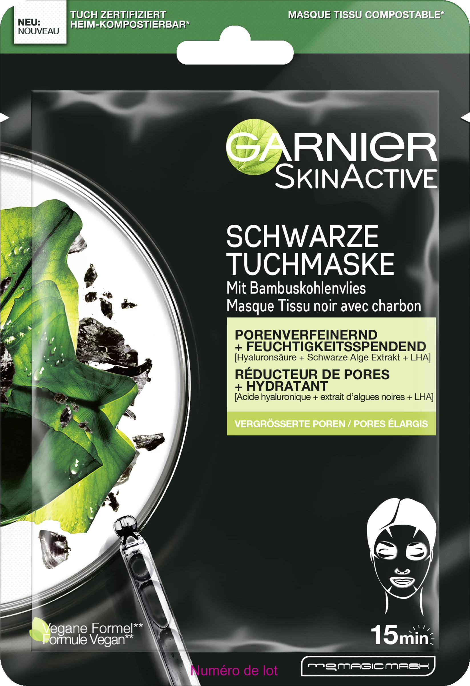 Garnier SkinActive Schwarze Tuchmaske 1 Garnier SkinActive Schwarze Tuchmaske