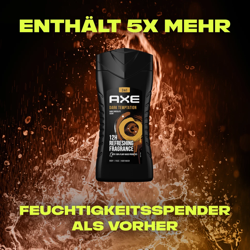 Axe 3-in-1 Duschgel & Shampoo Dark Temptation 4 Axe 3-in-1 Duschgel & Shampoo Dark Temptation – Bild 4
