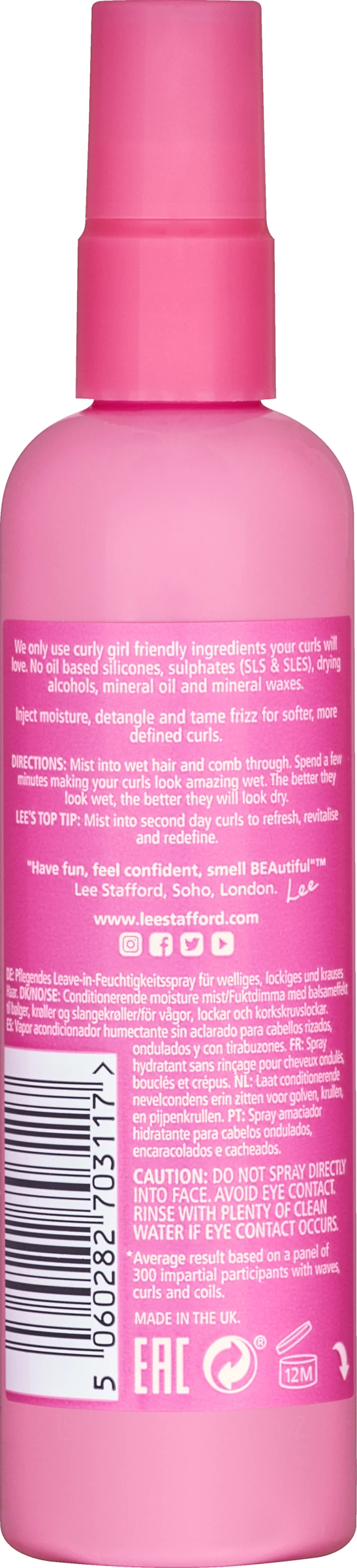 Lee Stafford For The Love Of Curls Leave In Conditioning Moisture Mist 2 Lee Stafford For The Love Of Curls Leave In Conditioning Moisture Mist – Bild 2