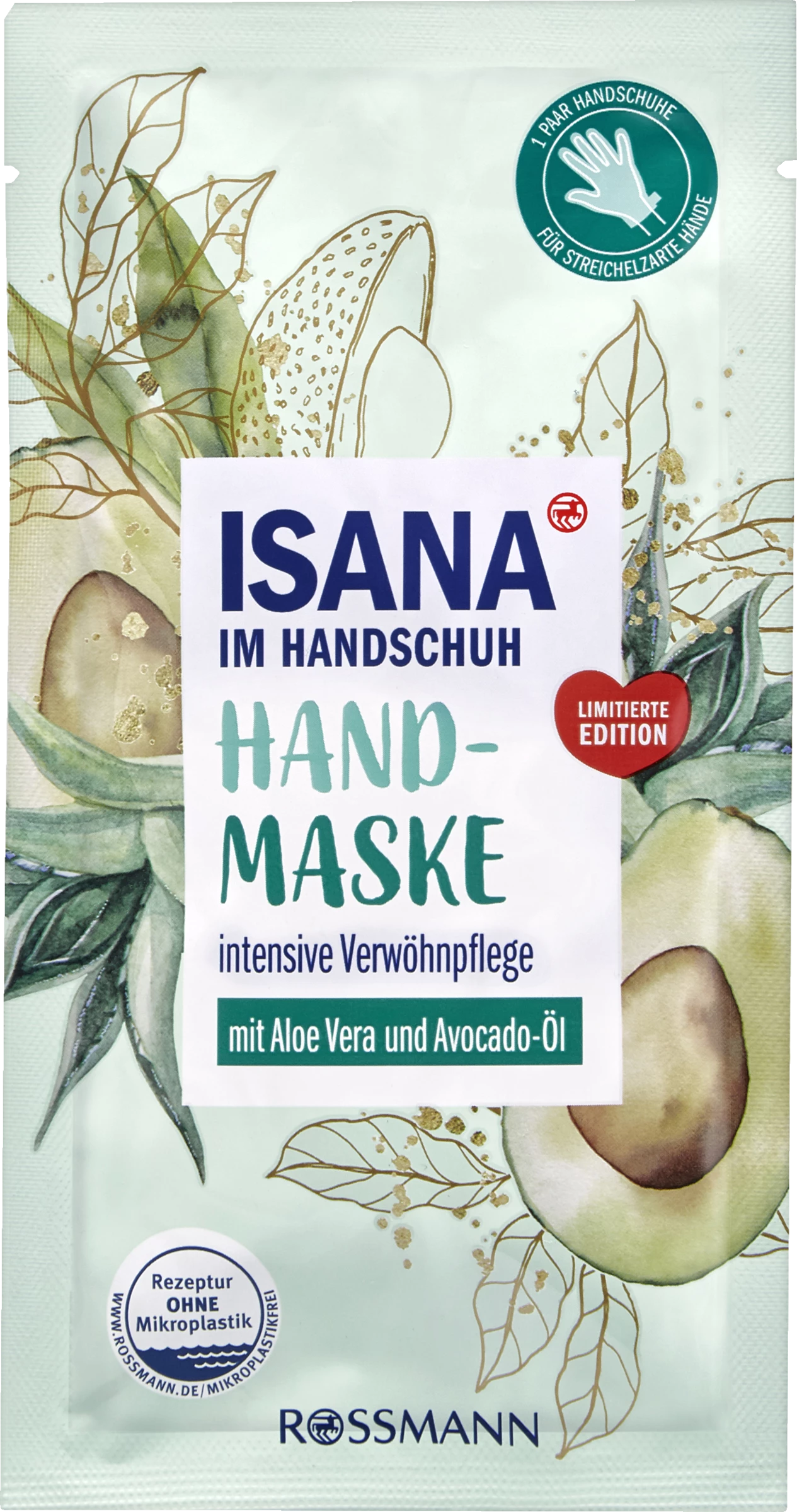 ISANA Handschuhmaske Mit Aloe Vera Und Avocadoöl 1 ISANA Handschuhmaske Mit Aloe Vera Und Avocadoöl