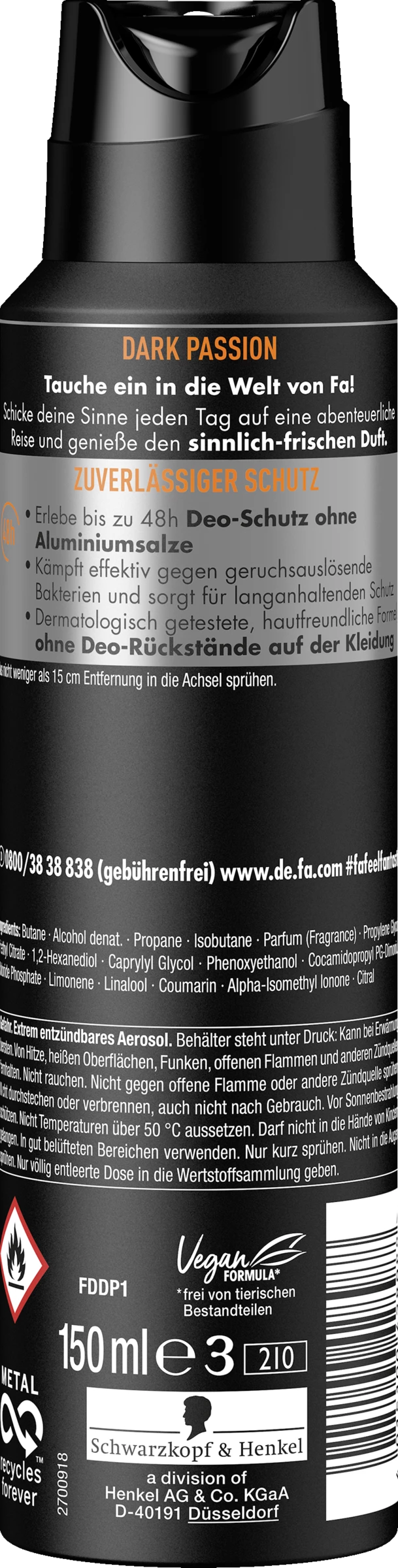 Fa Men Deodorant & Bodyspray Dark Passion 2 Fa Men Deodorant & Bodyspray Dark Passion – Bild 2