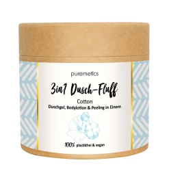 Puremetics 3in1 Dusch-Fluff Cotton Mit Zuckerpeeling