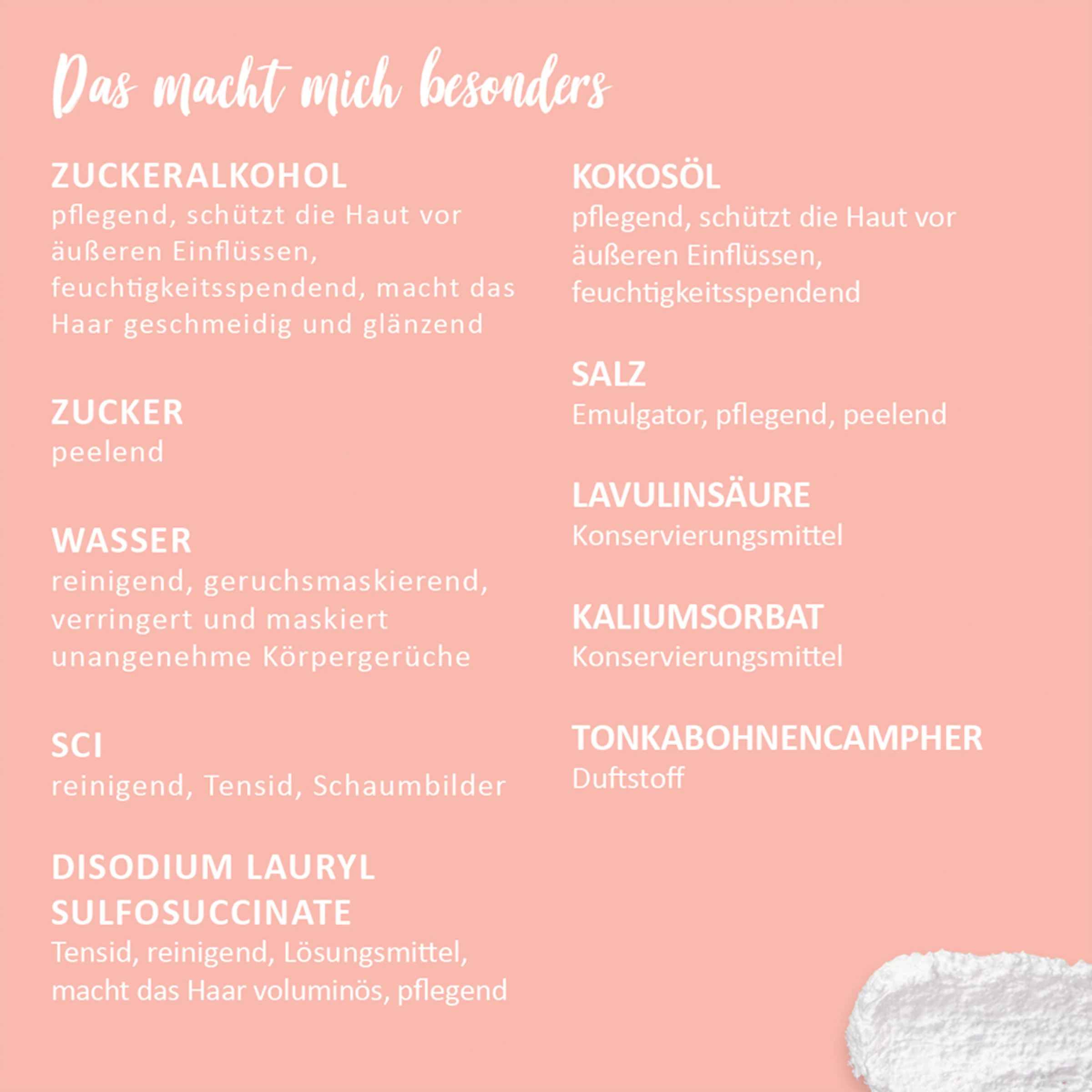 Puremetics 3in1 Dusch-Fluff Mandelmilch Mit Zuckerpeeling 4 Puremetics 3in1 Dusch-Fluff Mandelmilch Mit Zuckerpeeling – Bild 4