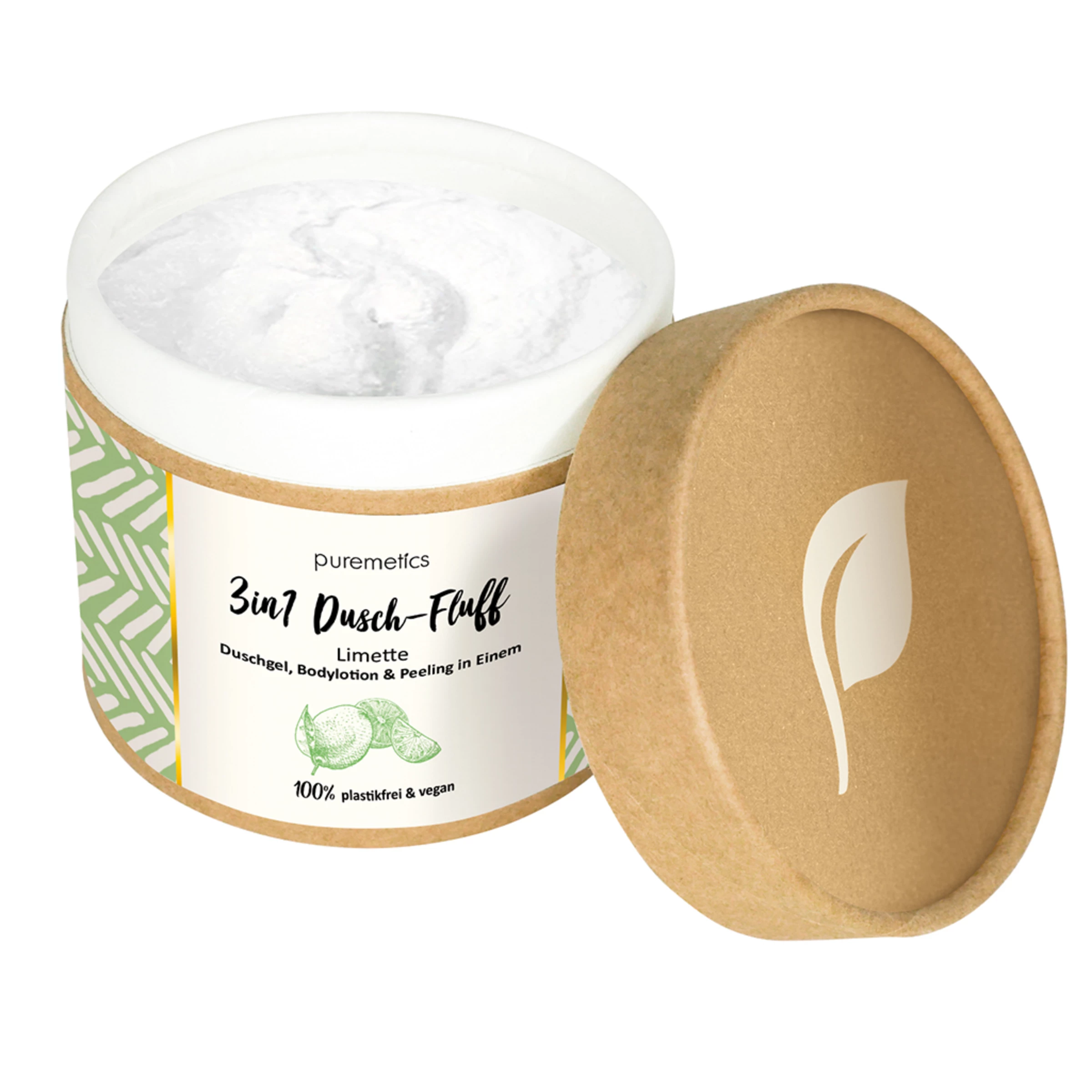 Puremetics 3in1 Dusch-Fluff Limette Mit Meersalzpeeling 2 Puremetics 3in1 Dusch-Fluff Limette Mit Meersalzpeeling – Bild 2