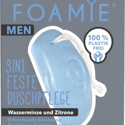Foamie MEN 3in1 Feste Duschpflege Wasserminze & Zitrone