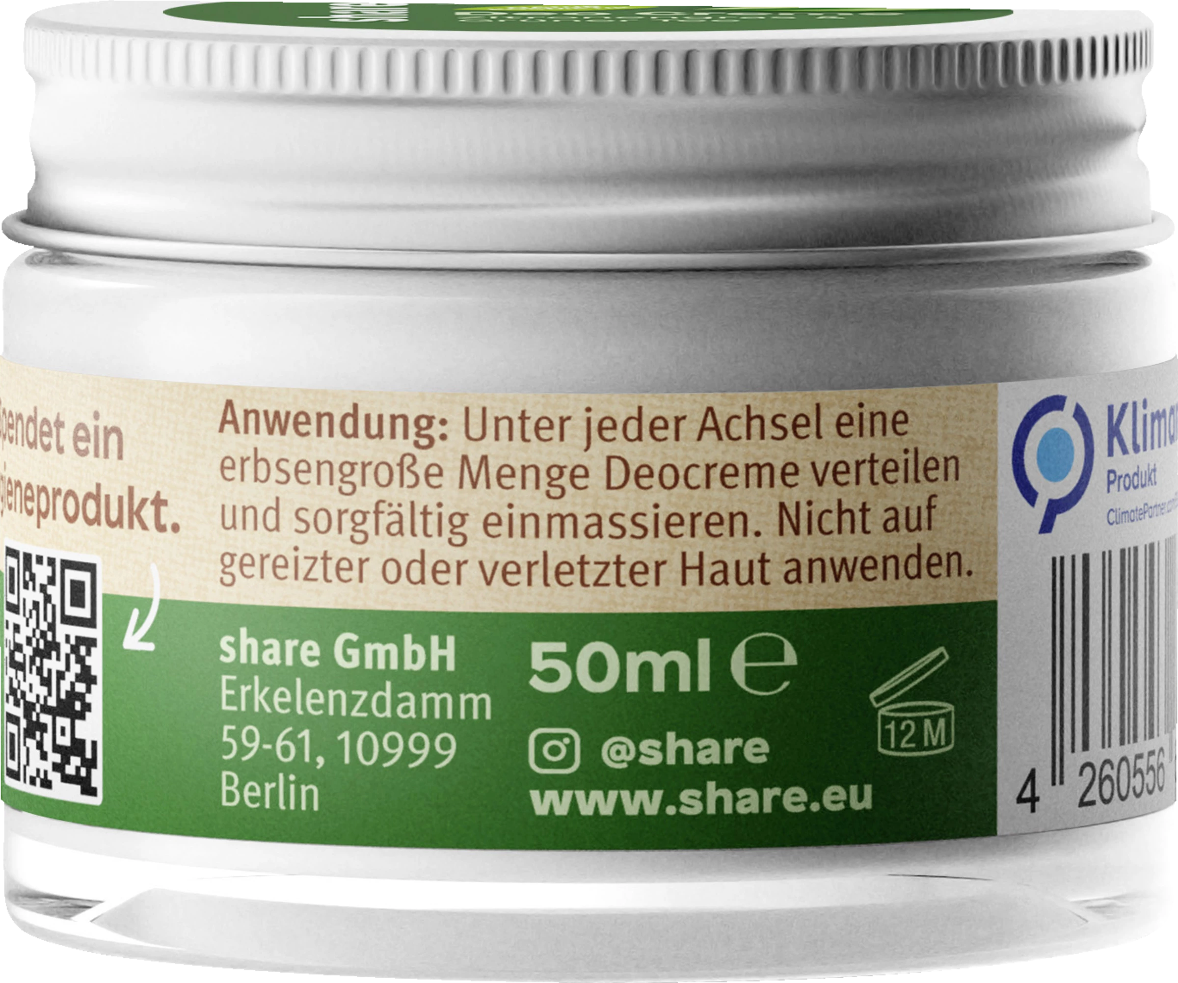 Share Deocreme Zitronengras & Grüner Tee 2 Share Deocreme Zitronengras & Grüner Tee – Bild 2