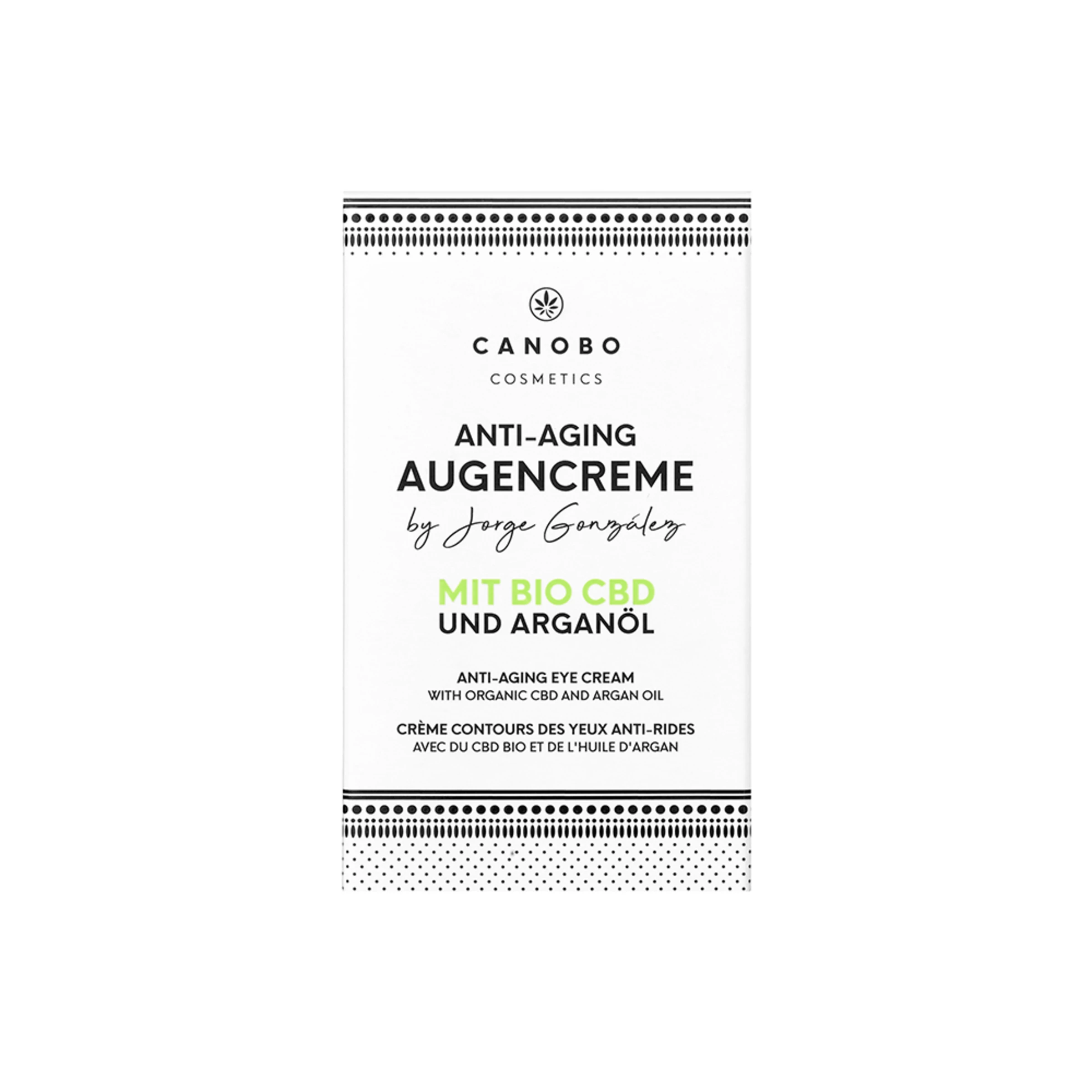 CANOBO Cosmetics By Jorge González Anti-Falten Augencreme Mit Bio Hanfextrakt + CBD Infuse 1 CANOBO Cosmetics By Jorge González Anti-Falten Augencreme Mit Bio Hanfextrakt + CBD Infuse