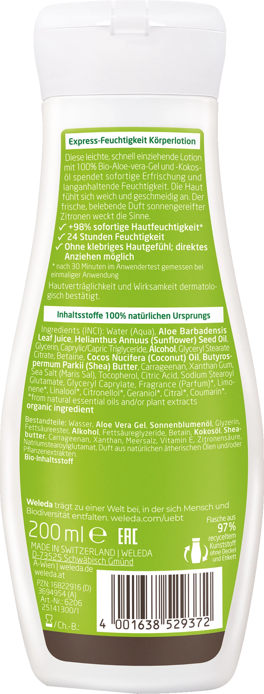 Weleda Express-Feuchtigkeit Körperlotion Citrus 2 Weleda Express-Feuchtigkeit Körperlotion Citrus – Bild 2