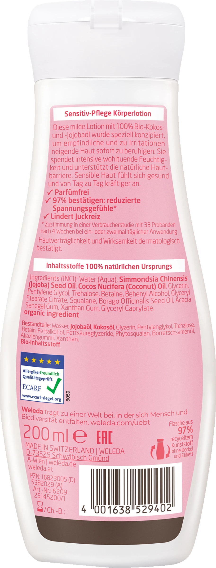 Weleda Sensitiv-Pflege Körperlotion 2 Weleda Sensitiv-Pflege Körperlotion – Bild 2