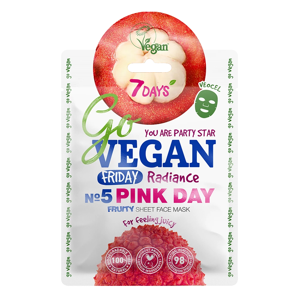7DAYS Go VEGAN FRIDAY PINK DAY Tuchmaske 1 7DAYS Go VEGAN FRIDAY PINK DAY Tuchmaske