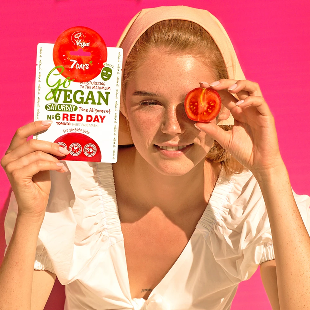 7DAYS Go Vegan SATURDAY RED DAY Tuchmaske 3 7DAYS Go Vegan SATURDAY RED DAY Tuchmaske – Bild 3