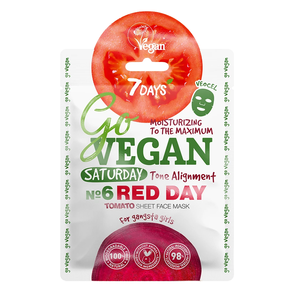 7DAYS Go Vegan SATURDAY RED DAY Tuchmaske 1 7DAYS Go Vegan SATURDAY RED DAY Tuchmaske
