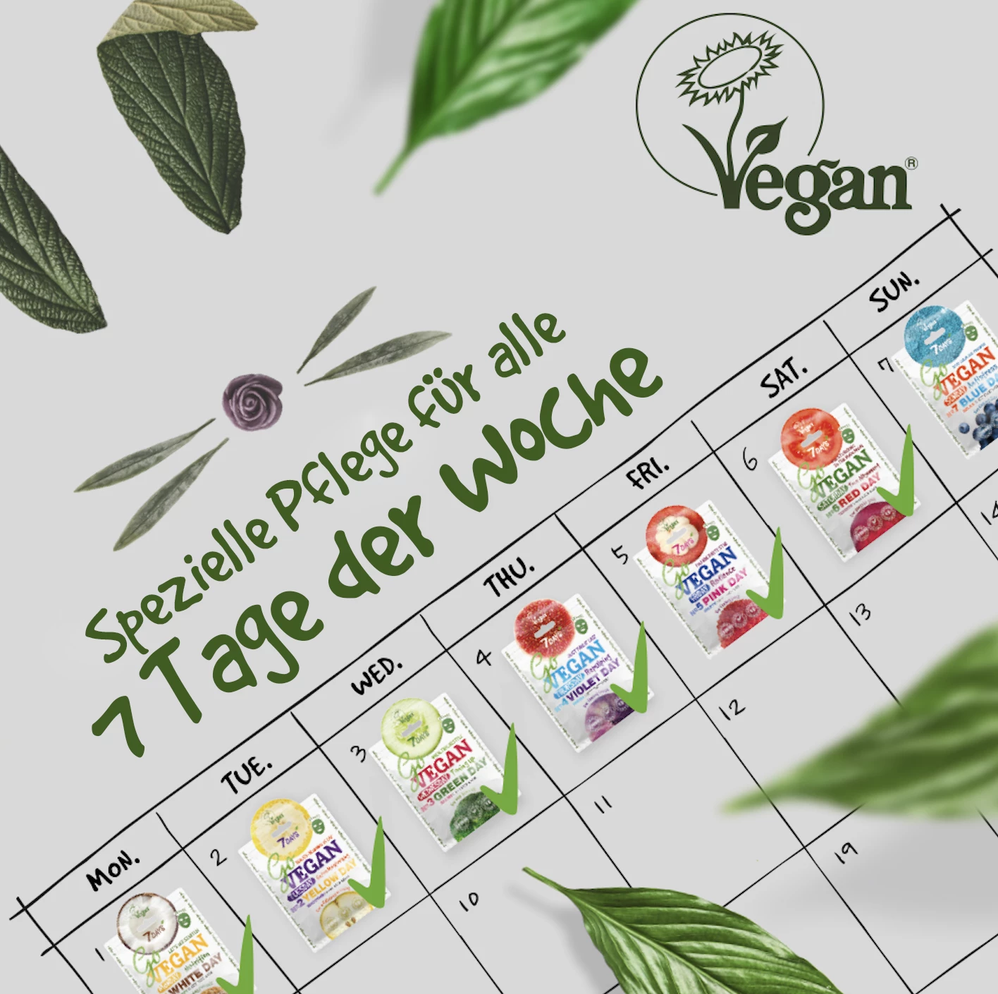 7DAYS Go VEGAN MONDAY WHITE DAY Tuchmaske 4 7DAYS Go VEGAN MONDAY WHITE DAY Tuchmaske – Bild 4