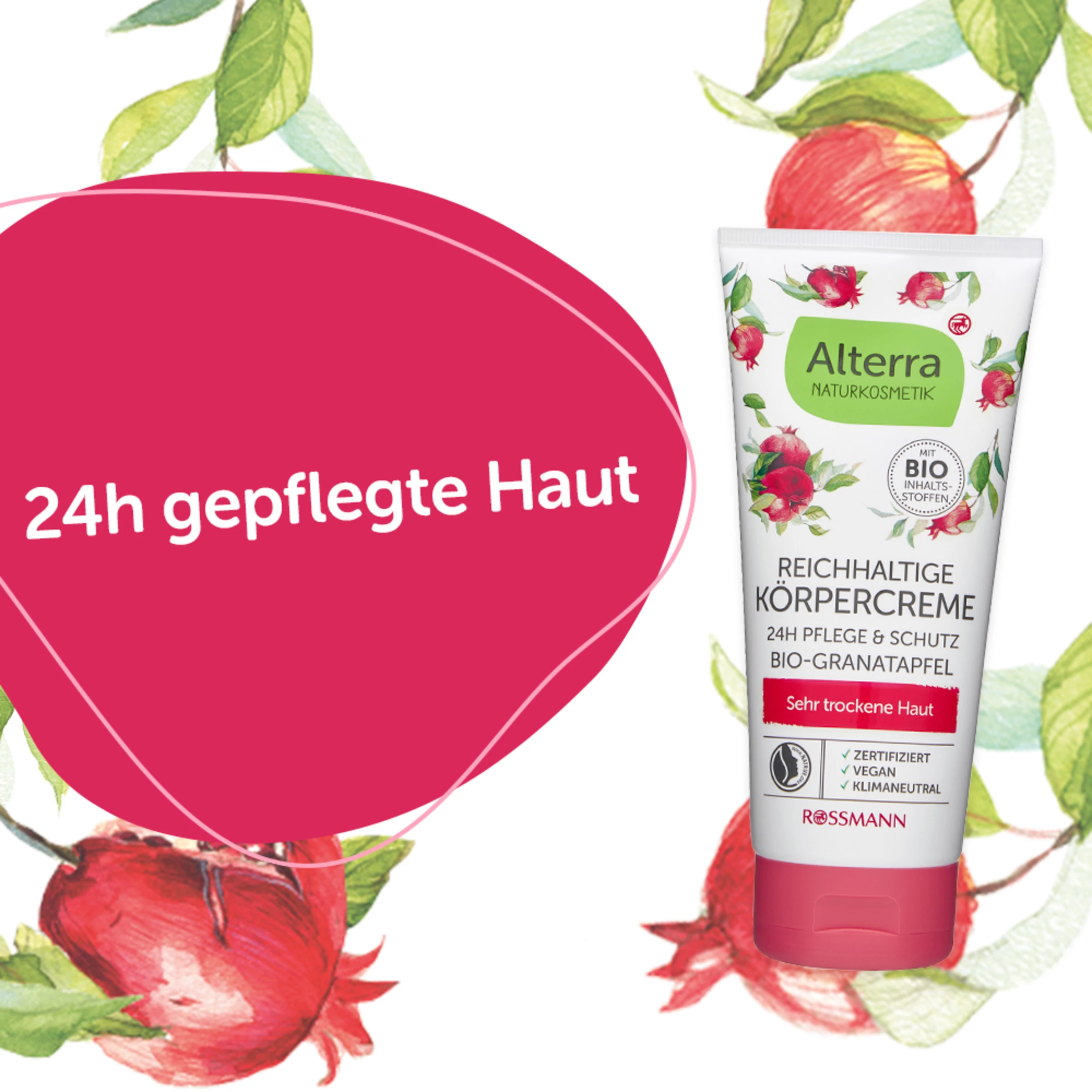 Alterra NATURKOSMETIK Reichhaltige Körpercreme Bio-Granatapfel & Bio-Sheabutter 3 Alterra NATURKOSMETIK Reichhaltige Körpercreme Bio-Granatapfel & Bio-Sheabutter – Bild 3