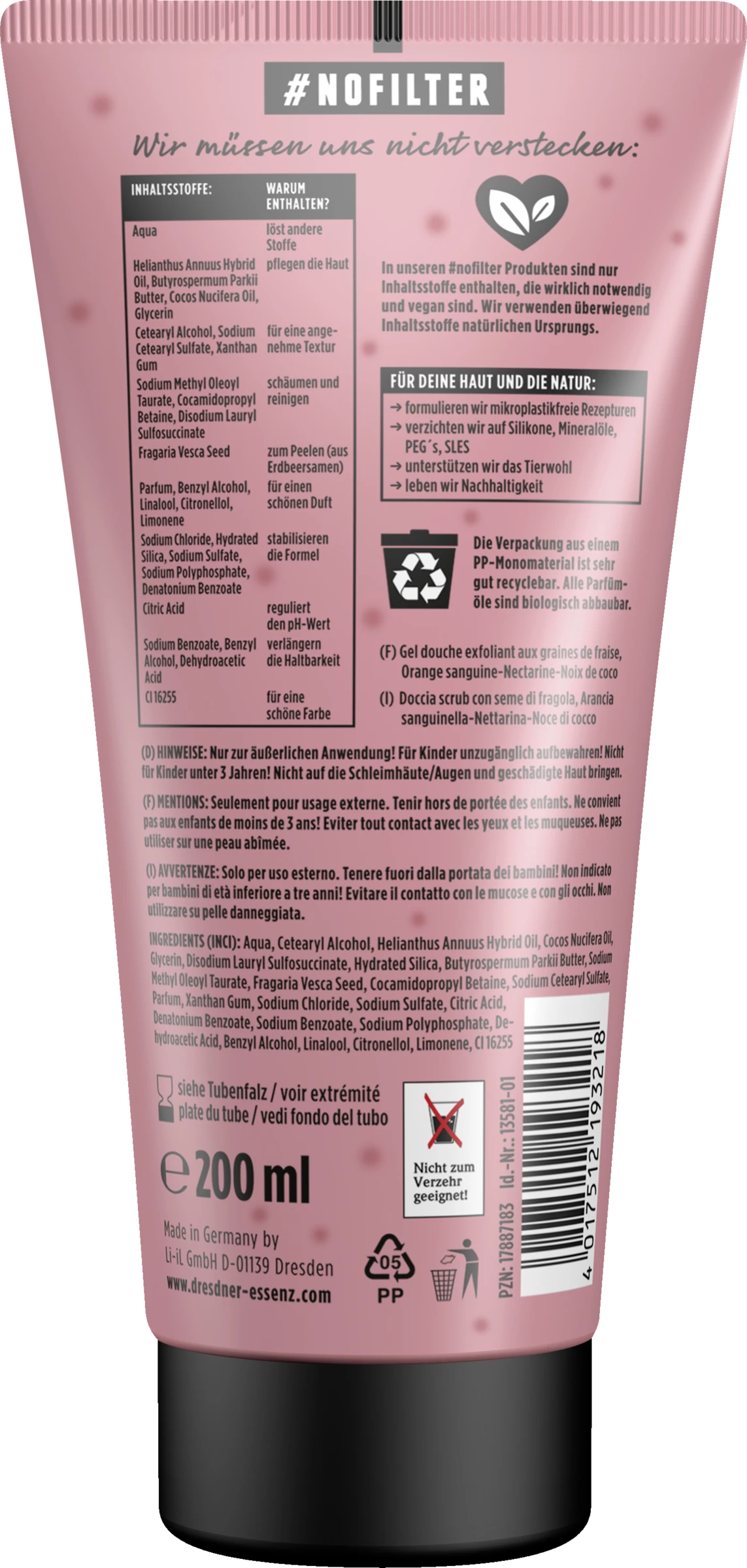 Dresdner Essenz Duschpeeling Mit Erdbeersamen Vitamin Star 2 Dresdner Essenz Duschpeeling Mit Erdbeersamen Vitamin Star – Bild 2