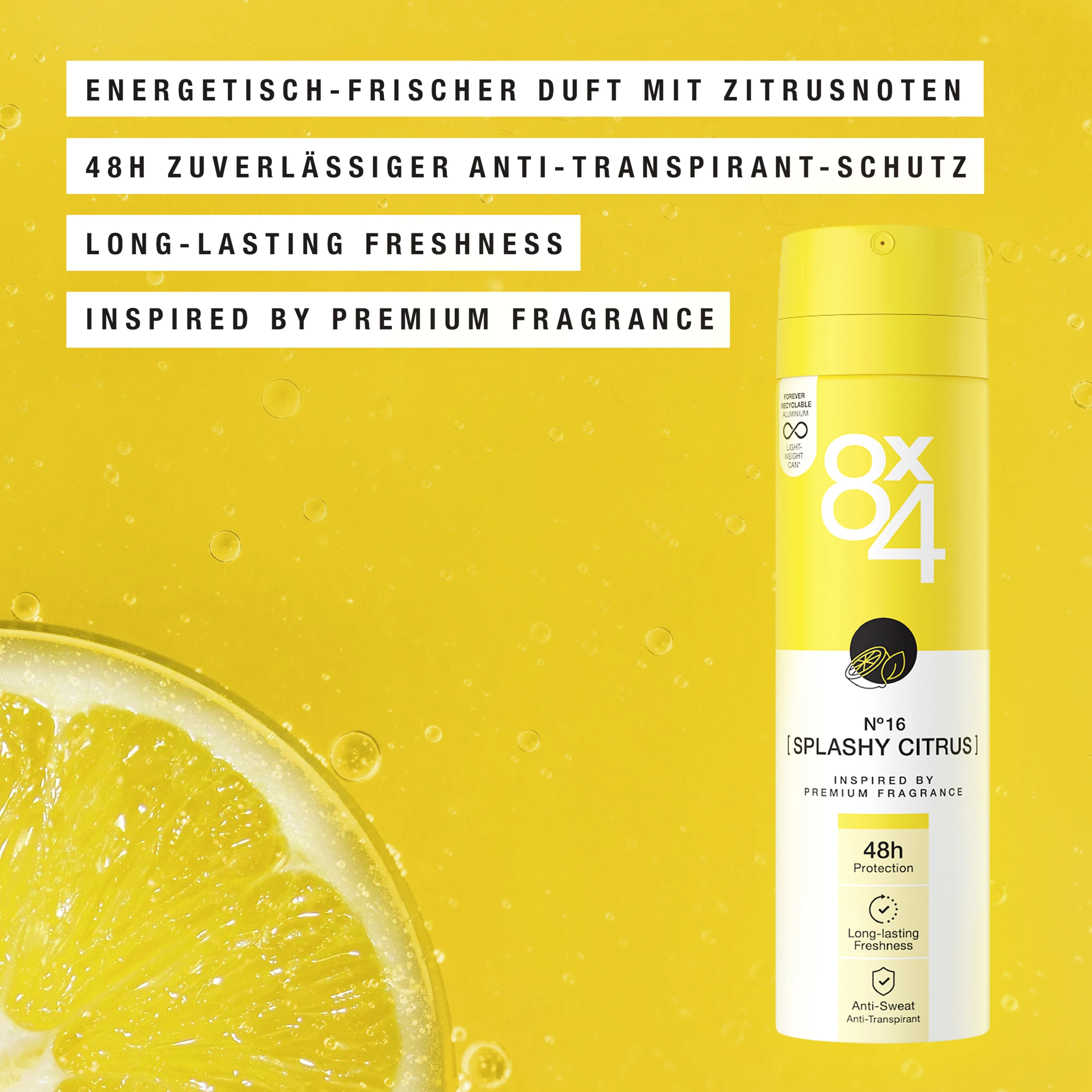 8x4 Anti-Transpirant Spray N°16 Splashy Citrus 4 8x4 Anti-Transpirant Spray N°16 Splashy Citrus – Bild 4