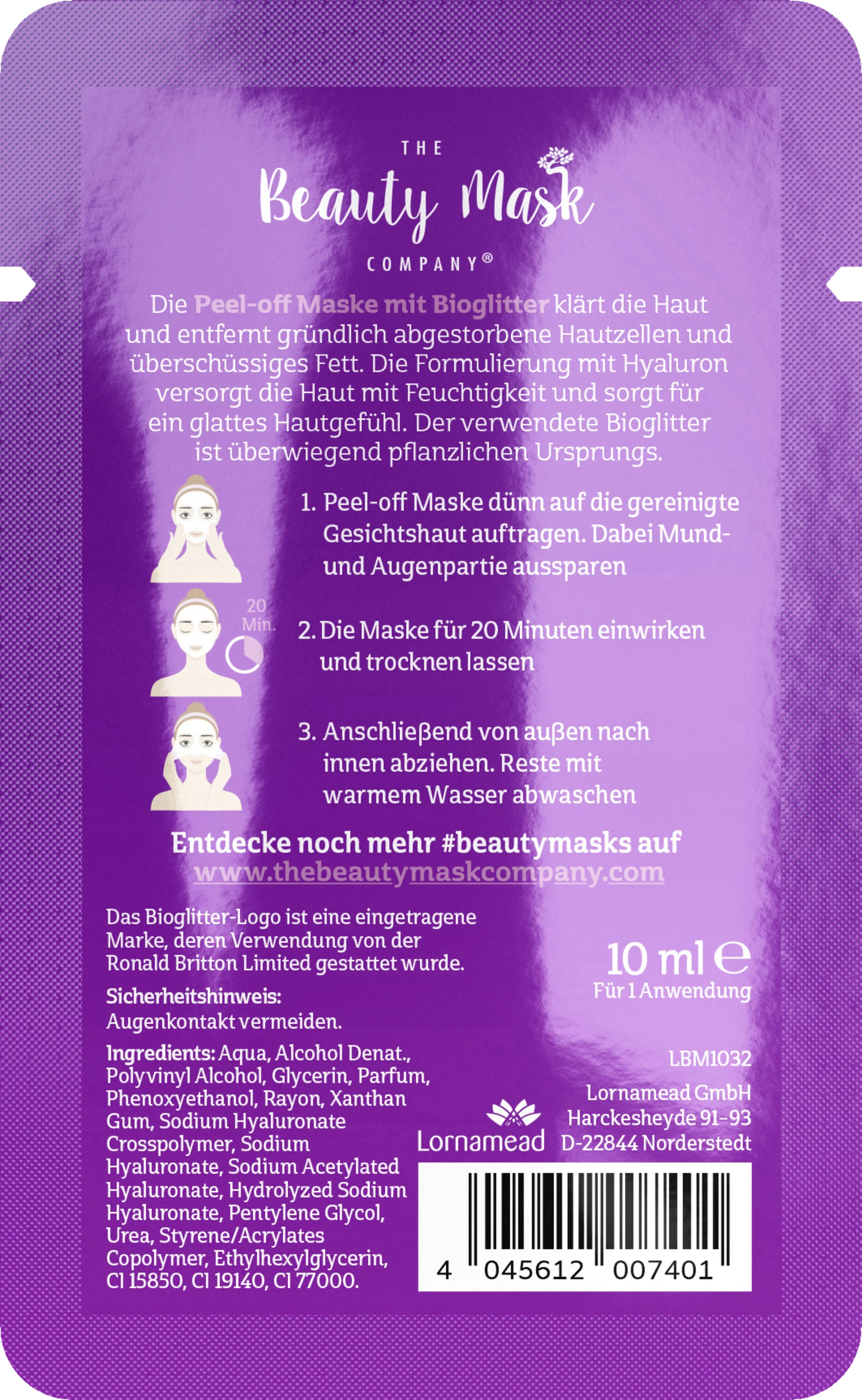 The Beauty Mask Company Peel-Off Maske 2 The Beauty Mask Company Peel-Off Maske – Bild 2