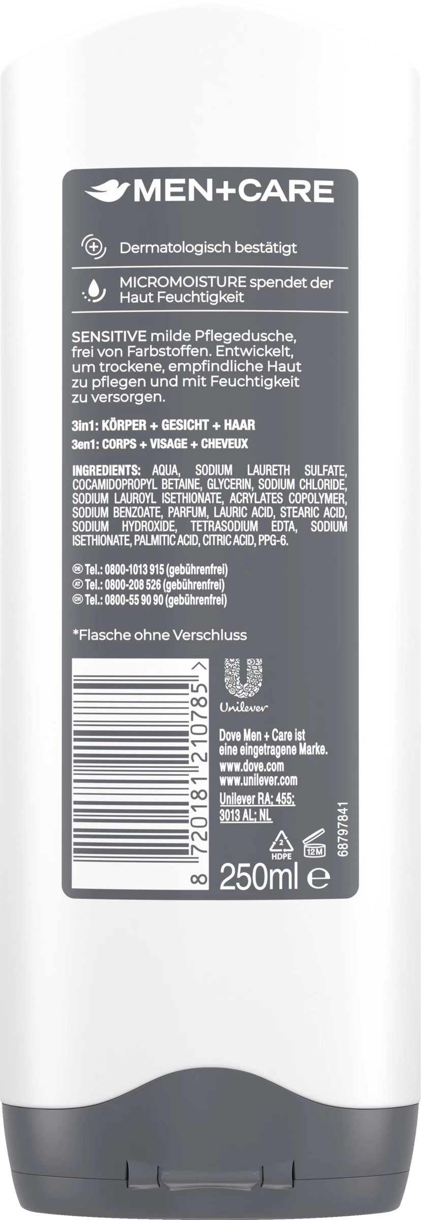 Dove Men+Care Duschgel Sensitive 2 Dove Men+Care Duschgel Sensitive – Bild 2