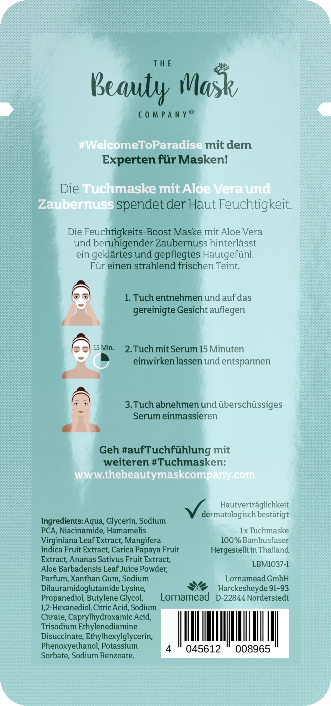 The Beauty Mask Company Tuchmaske Paradise 2 The Beauty Mask Company Tuchmaske Paradise – Bild 2