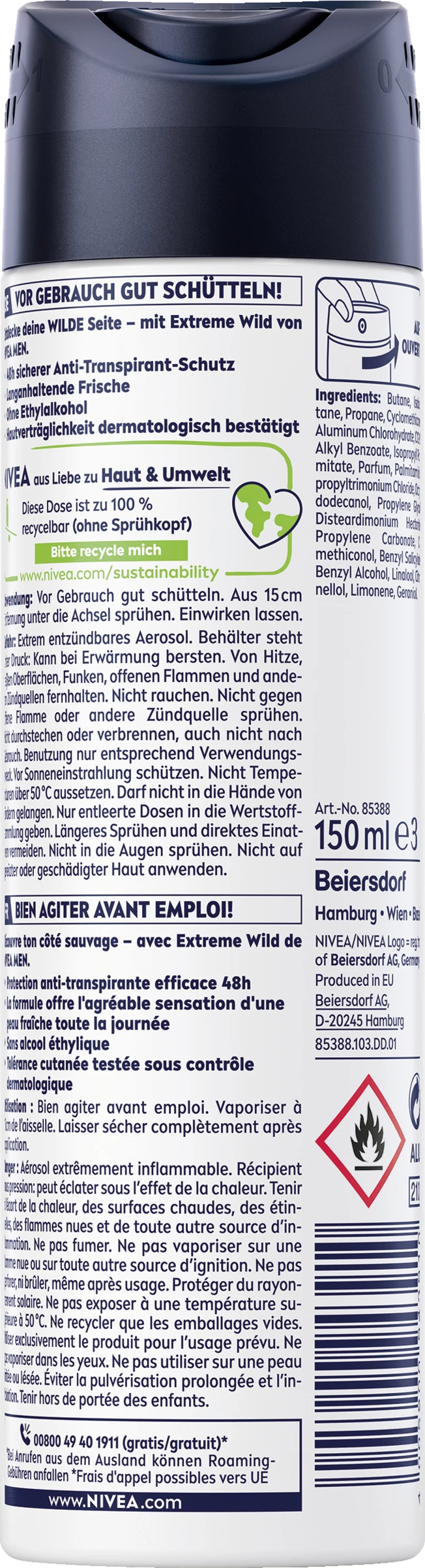 NIVEA MEN Anti-Transpirant Spray Extreme Wild Zitrusfrüchte 2 NIVEA MEN Anti-Transpirant Spray Extreme Wild Zitrusfrüchte – Bild 2