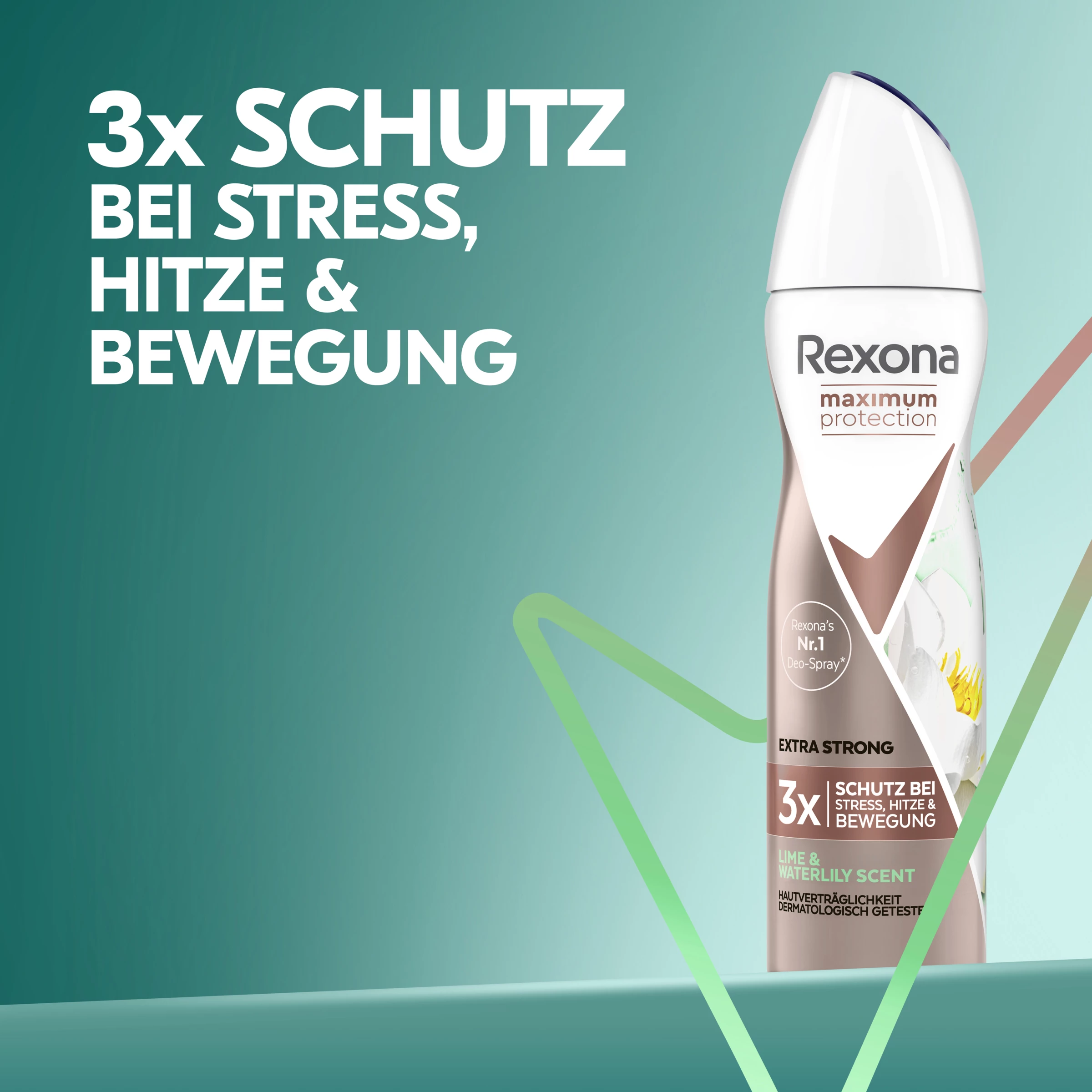 Rexona Anti-Transpirant Deo Spray Maximum Protection Lime & Waterlily Scent 5 Rexona Anti-Transpirant Deo Spray Maximum Protection Lime & Waterlily Scent – Bild 5
