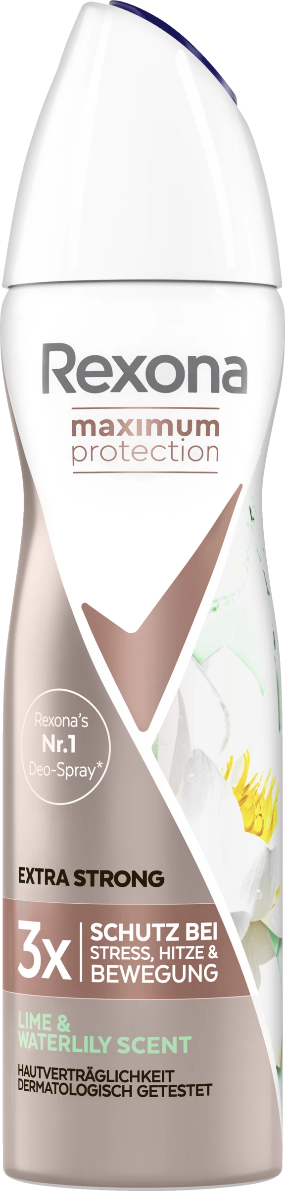 Rexona Anti-Transpirant Deo Spray Maximum Protection Lime & Waterlily Scent 1 Rexona Anti-Transpirant Deo Spray Maximum Protection Lime & Waterlily Scent
