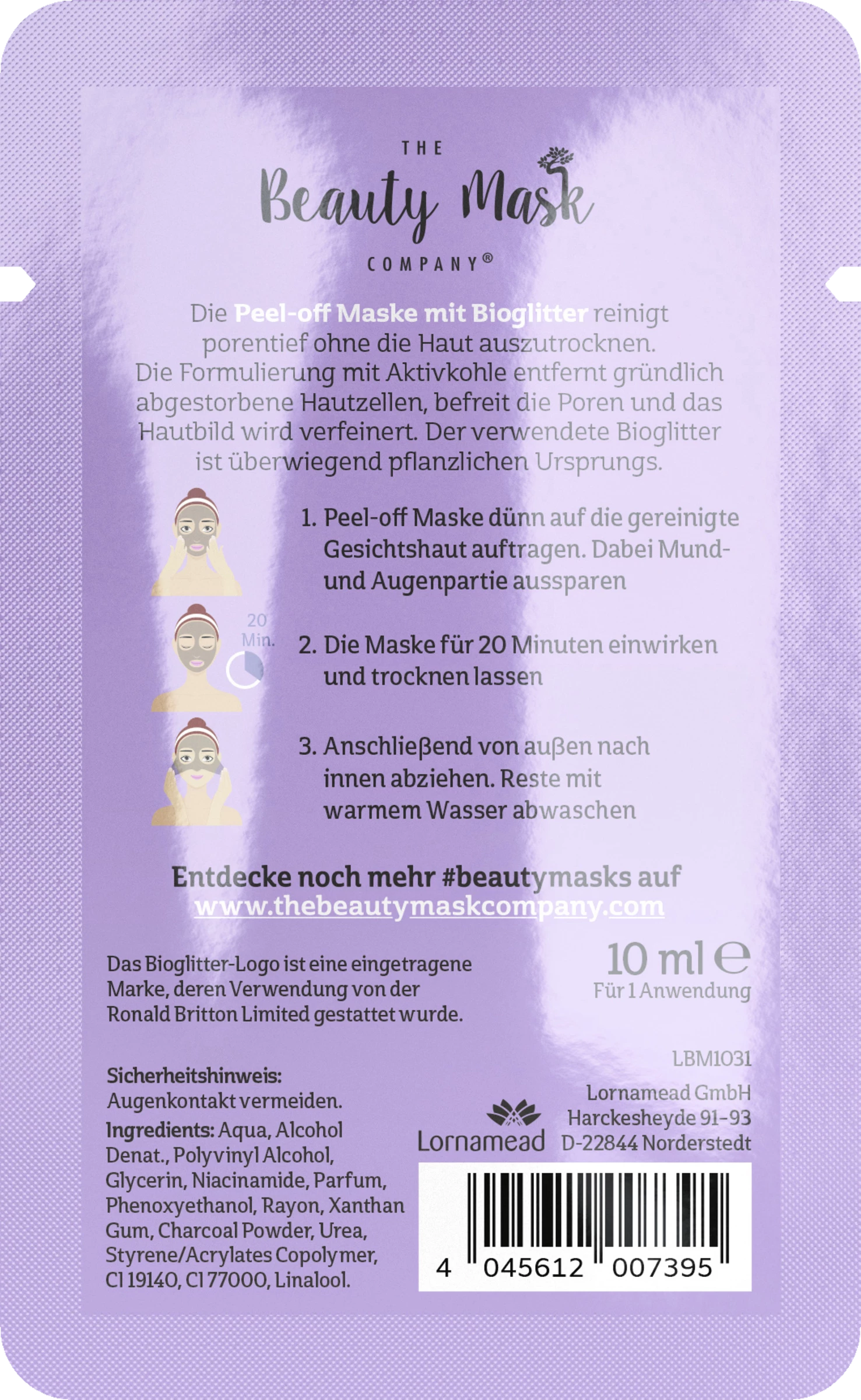 The Beauty Mask Company Peel-Off Maske 2 The Beauty Mask Company Peel-Off Maske – Bild 2