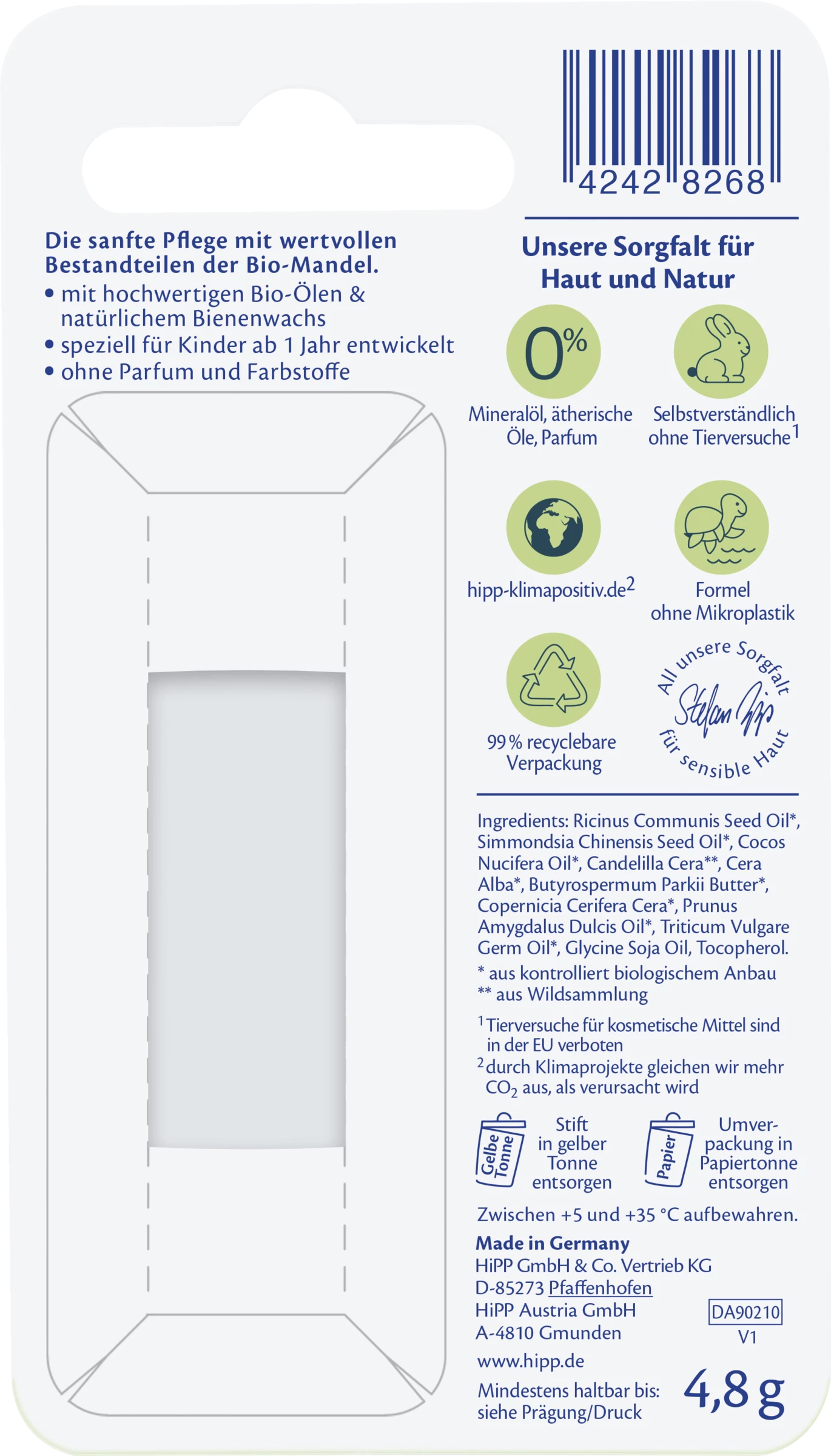 Hipp Babysanft Bio Lippen-Pflegestift 2 Hipp Babysanft Bio Lippen-Pflegestift – Bild 2