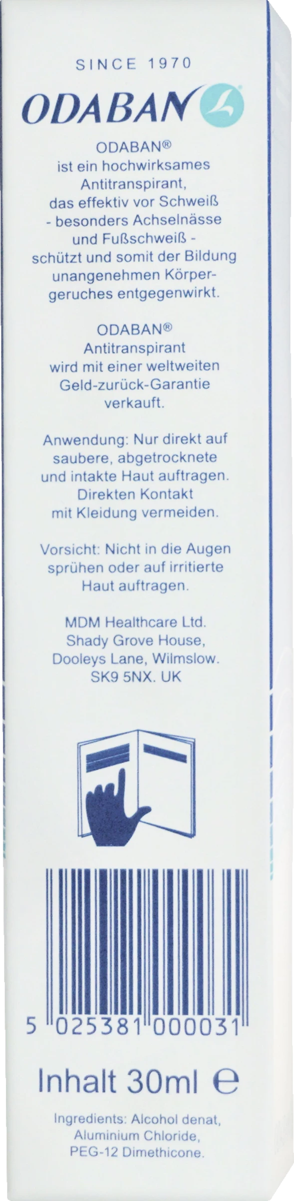 Odaban Antitranspirant Deodorant Spray 2 Odaban Antitranspirant Deodorant Spray – Bild 2