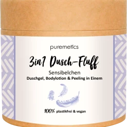 Puremetics 3in1 Dusch-Fluff Sensibelchen Mit Zuckerpeeling