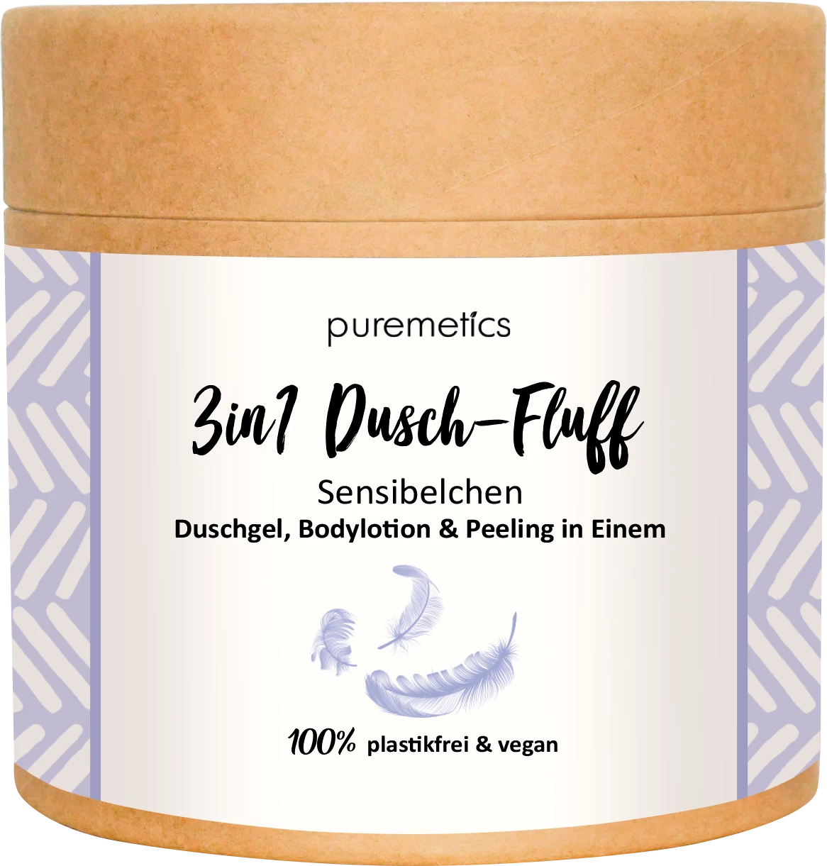 Puremetics 3in1 Dusch-Fluff Sensibelchen Mit Zuckerpeeling 1 Puremetics 3in1 Dusch-Fluff Sensibelchen Mit Zuckerpeeling