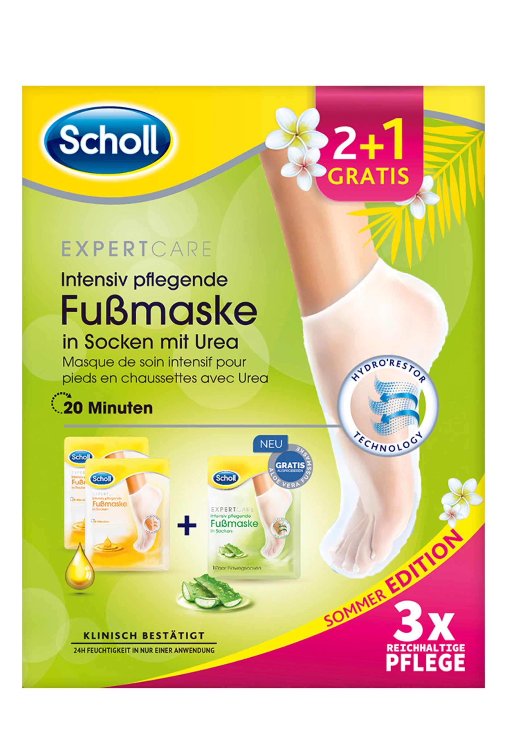 Scholl ExpertCare Intensiv Pflegende Fußmaske 3er Set Limited Edition 1 Scholl ExpertCare Intensiv Pflegende Fußmaske 3er Set Limited Edition
