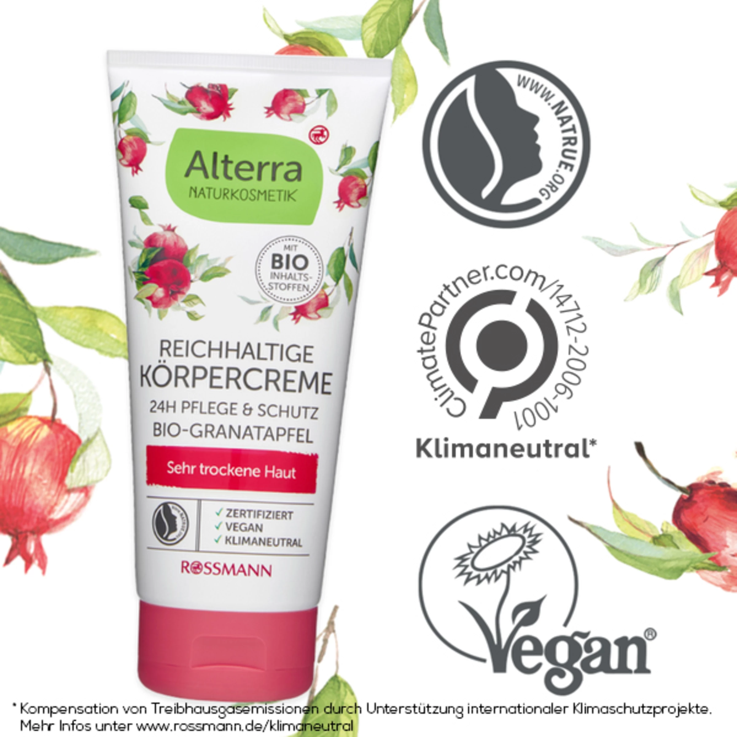 Alterra NATURKOSMETIK Reichhaltige Körpercreme Bio-Granatapfel & Bio-Sheabutter 5 Alterra NATURKOSMETIK Reichhaltige Körpercreme Bio-Granatapfel & Bio-Sheabutter – Bild 5