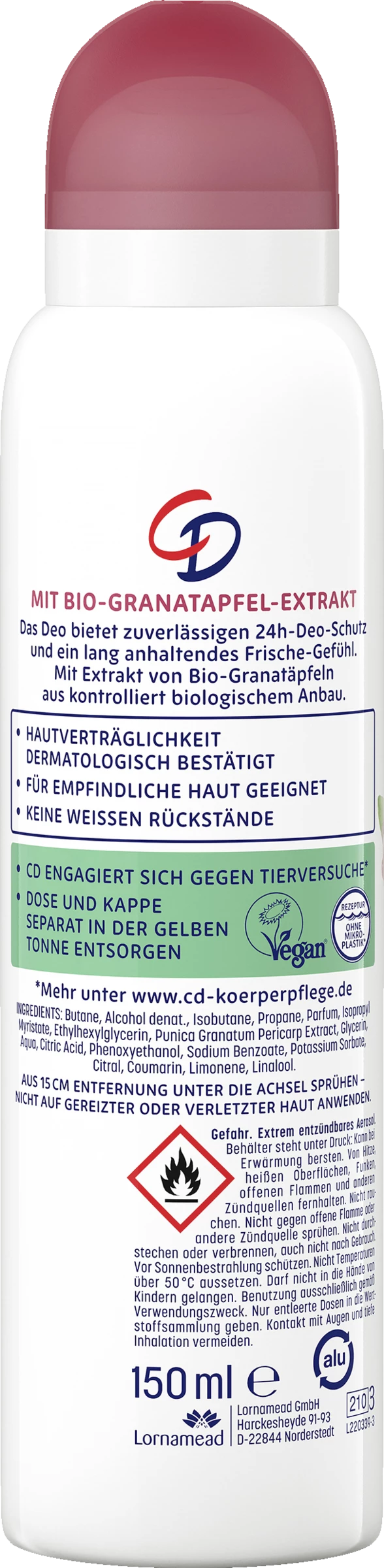 CD 24h Deodorant Spray Granatapfel 2 CD 24h Deodorant Spray Granatapfel – Bild 2