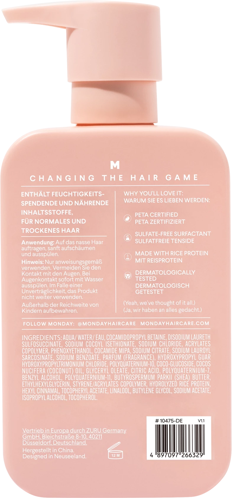 MONDAY Haircare Moisture Feuchtigkeits Shampoo 2 MONDAY Haircare Moisture Feuchtigkeits Shampoo – Bild 2